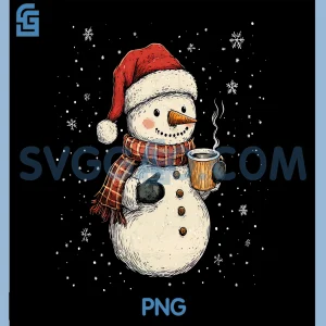 Christmas Snowman Drink PNG, Coffee Winter Snowman PNG