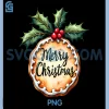 Vintage Merry Christmas PNG, Cookie Holly Design PNG