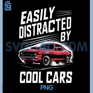 Easily Distracted by Cool Cars PNG, Vintage Muscle Car PNG