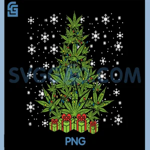 Weed Christmas Tree PNG, Funny Xmas Cannabis 420 Pot PNG