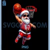 67 Basketball PNG, Santa Six Seven PNG, Meme Christmas Sport PNG