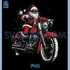 Christmas Biker Santa Claus PNG, Funny Motorcycle Motorbike Xmas PNG