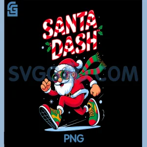 Christmas Santa Dash PNG, Running Runner Marathon Team PNG