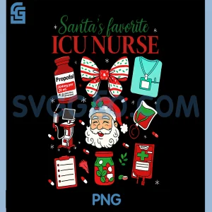 Christmas Silent Night PNG, Groovy ER CNA Nurse ICU PNG, Funny Santa PNG