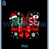 Christmas Nurse Santa Lights PNG, Cute Reindeer Medical Holiday Bow PNG