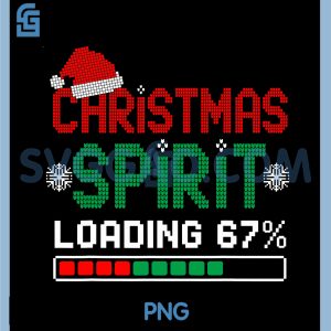 Christmas Spirit Loading 67 PNG, Funny Six Seven Meme PNG