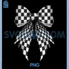 Coquette Bow Black White PNG, Checkered Pattern PNG