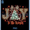 Coquette Bow Leopard PNG, Christmas Joy to The World Xmas Tree PNG