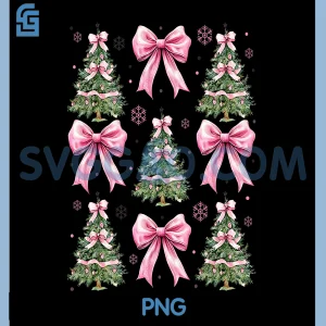 Coquette Bow Pink PNG, Christmas Tree Xmas PNG