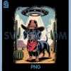 Alien Cowboy Dachshund PNG, Funny Wiener Dog UFO PNG