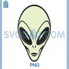 Alien Head Graphic for UFO PNG, Believers and Space Fans PNG