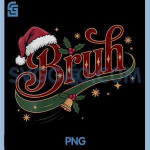 Classic Bruh Xmas PNG, Meme Retro School Saying Bruh PNG