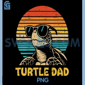 Turtle Dad PNG, Sunglasses Retro Tortoise PNG