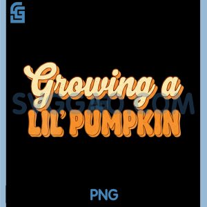 Growing A Lil Pumpkin PNG, Cute Retro Fall Pregnancy Graphic PNG