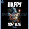 Gnome Happy New Year Fireworks PNG, Wizard Gnome With Rocket Festival PNG