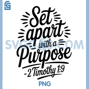 Set Apart With A Purpose PNG, Retro Bible Verse Christian Faith PNG