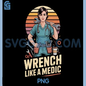 Wrench Like A Medic PNG, Retro Style PNG