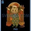 Christmas by Fireplace in Cat PNG, Cute Opossum PNG