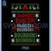 Dasher Dancer Prancer Bourbon PNG, Christmas Santa Reindeer PNG