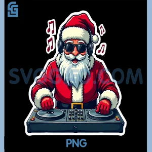DJ Santa Christmas PNG, Dee Jay Holiday Xmas PNG, Disc Jockey Xmas PNG
