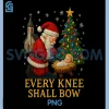 Nativity Christmas Every Knee Bow PNG, Santa Kneels Before Jesus PNG