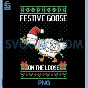 Festive Goose On The Loose PNG, Ugly Christmas PNG