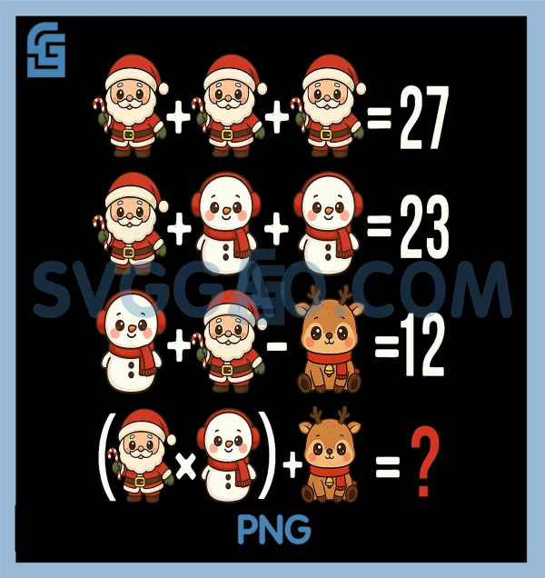 Christmas Math PNG, Teacher Santa Six Seven PNG – SVGGAO