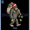 Bigfoot Christmas Tree Lights PNG, Xmas Sasquach PNG