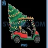 Funny Golf Cart PNG, Christmas Tree Lights Holiday Golf PNG