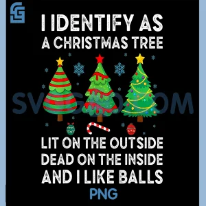 I Identify As A Christmas Tree PNG, Lit On The Outside PNG
