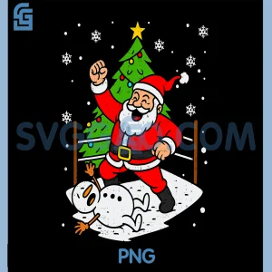 Wrestling Christmas Wrestler PNG, Funny Santa Snow PNG
