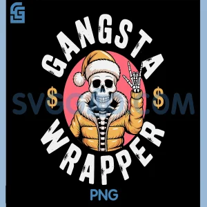 Gangsta Wrapper PNG, Santa Skull Christmas Rock On Holiday PNG