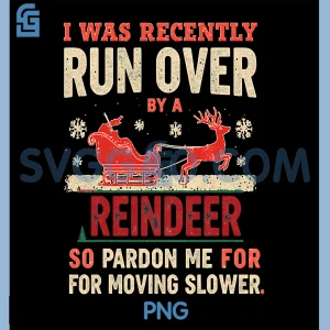 I Was Recently Run Over by A Reindeer PNG, Santa Christmas 2025 PNG