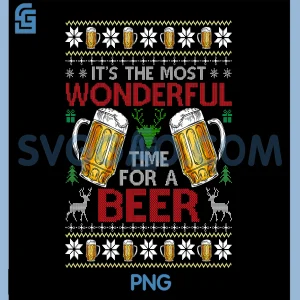 Its The Most Wonderful Time for A Beer PNG, Christmas PNG