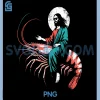 Jesus Riding A Shrimp PNG, Funny Christian Prawn Lover PNG