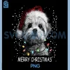 Maltese Dog Christmas PNG, Lights Xmas Pet PNG