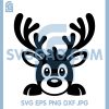 Christmas Reindeer SVG, Cute Deer Face With Antlers SVG