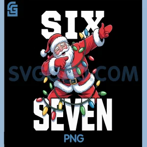 6 7 Christmas Six Seven PNG, 67 Meme Funny PNG, Dabbing Santa Dab PNG