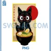Anime Cat Ramen Japanese PNG, Funny Graphic PNG