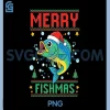 Merry Fishmas PNG, Bass Fish Fishing Christmas PNG