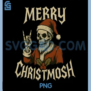Merry Christmosh PNG, Metal Christmas PNG
