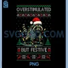 Overstimulated But Festive Raccoon PNG, Christmas Ugly PNG
