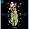 Santa German Shepherd PNG, Holding Gingerbread Cookie Christmas PNG