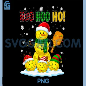 Santa Hat Snowman Xmas PNG, Funny Pickleball Lover Christmas PNG