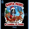 Santa Paws is Coming To Town PNG, Christmas English Springer Spaniel Dog PNG