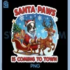 Santa Paws Is Coming To Town PNG, Christmas Boston Terrier Dog PNG