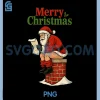 Santa Pooping Down Chimney PNG, Funny Naughty Xmas Santa PNG