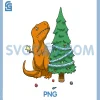 The Struggle Is Real Sad T-Rex PNG, Decorating Christmas Tree PNG