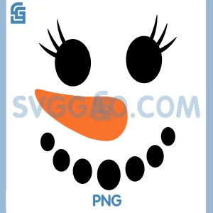 Winter Snowman Face Eyelashes PNG, Christmas Xmas PNG