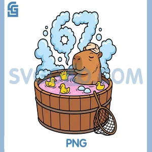 Capybara Bath Tub 67 Relaxed PNG, Funny Meme Animal PNG